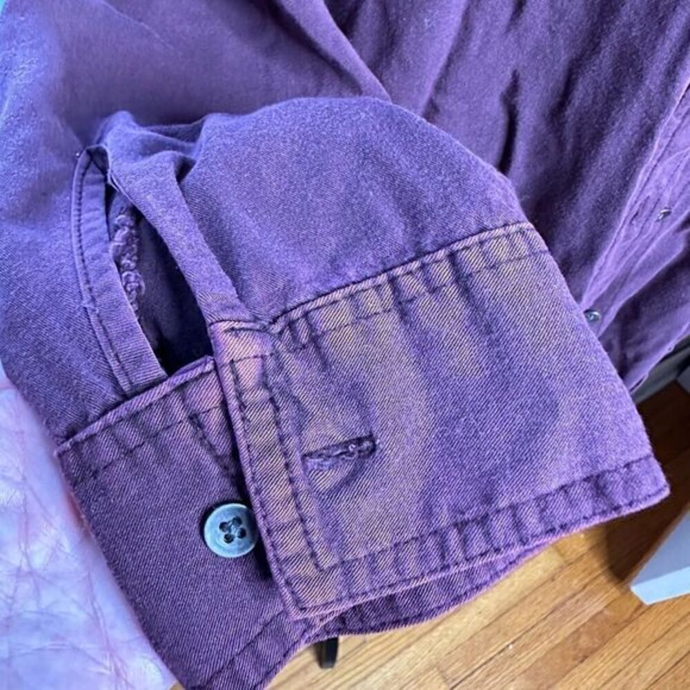 Rock & Republic silky button down distressed soft fabric long sleeves size Med - Picture 3 of 11